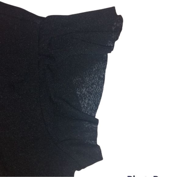 The Limited Black Ruffle Shimmery Sheer Top - Picture 4 of 12